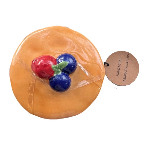 Pancake Shaped Stoneware Canister - Picture 4 of 6